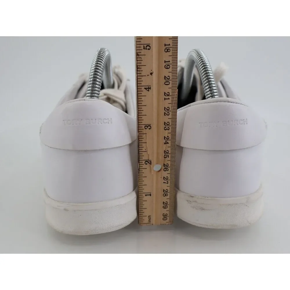 Tory Burch Hank Court Sneakers Womens 11M White Leather Lace Up Shoes